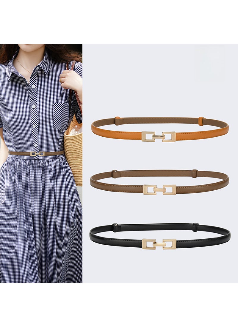 Generic - Fashion Leather Belt Adjustable Skinny Waistband 15643-Coffee - Image 1