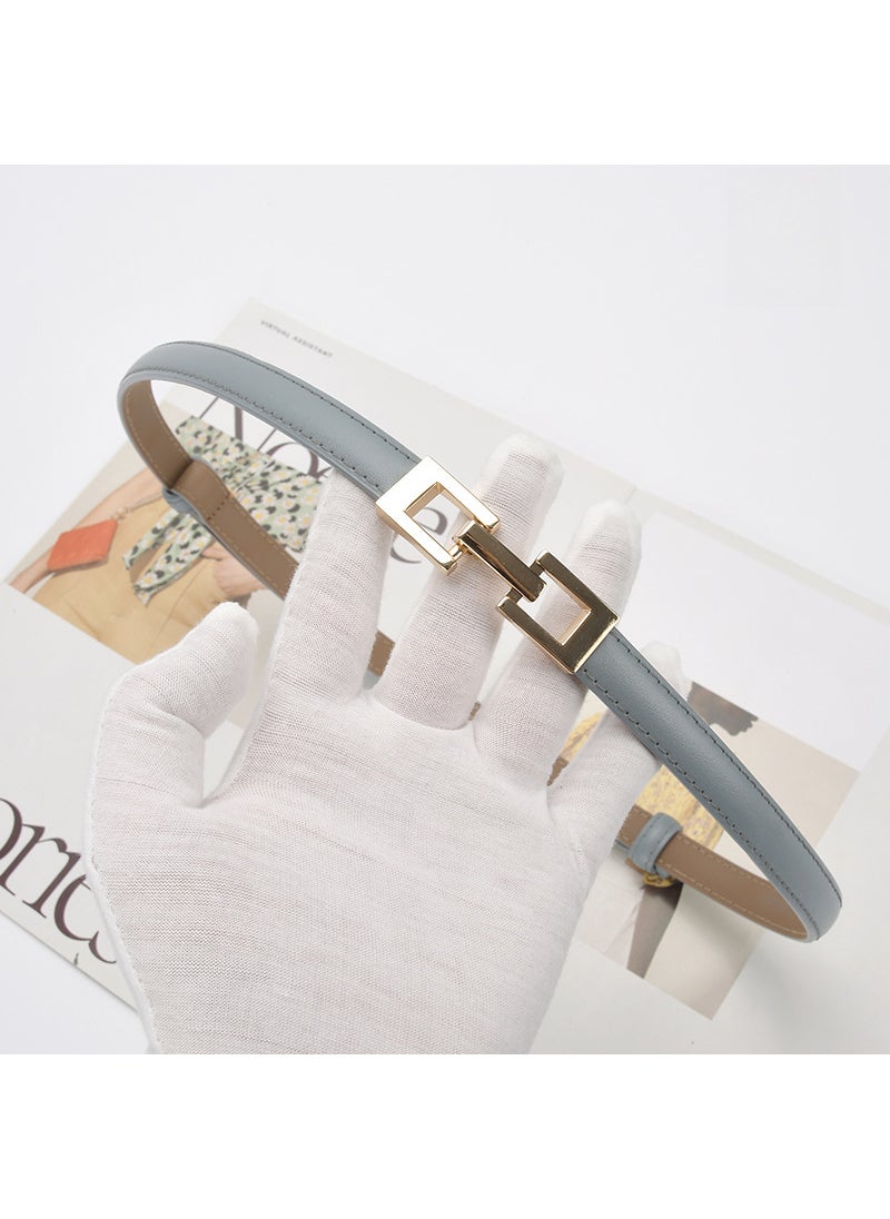Generic - Fashion Leather Belt Adjustable Skinny Waistband 15643-Coffee - Image 1