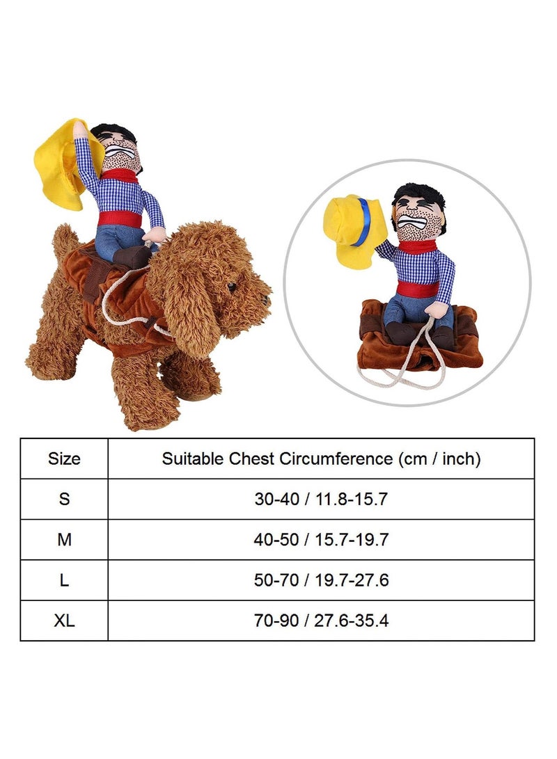 كاست ويف Dog Costume Cowboy Rider Gladiator Knight Style Dogs Clothes with Doll and Hat Funny Cosplay Knight Riding Clothes for Birthday Party Outfit Festival M Size - Image 5