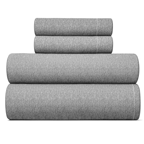 CGK Unlimited King Size 4 Piece Sheet Set  Comfy Breathable  Cooling Bed Sheets Set  Hotel Luxury Bedding for Women Men Kids Teens Boys  Girls  Deep Pockets Soft  Wrinkle Free  Grey Heathered Sheets