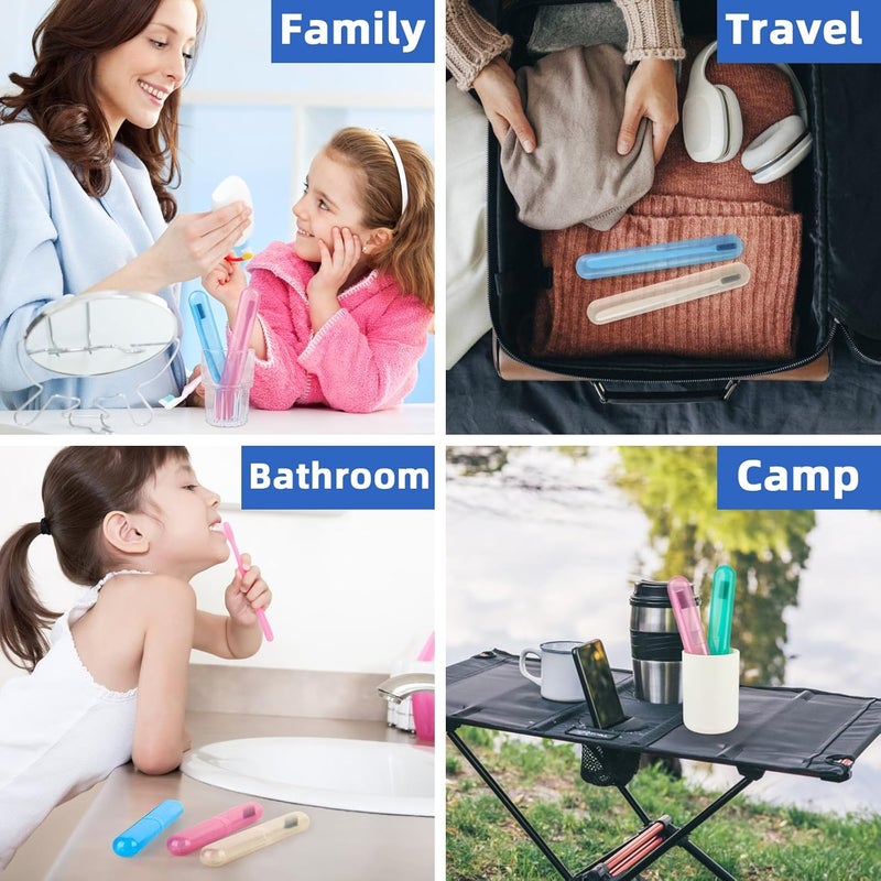 JOYUS Toothbrush Travel Case, Dust-Proof Portable Breathable Travel Clear Toothbrush Holder for Traveling, Camping, Home, School, Business, Toothbrush Travel Container, Random Color, Pack of 1 - Image 4