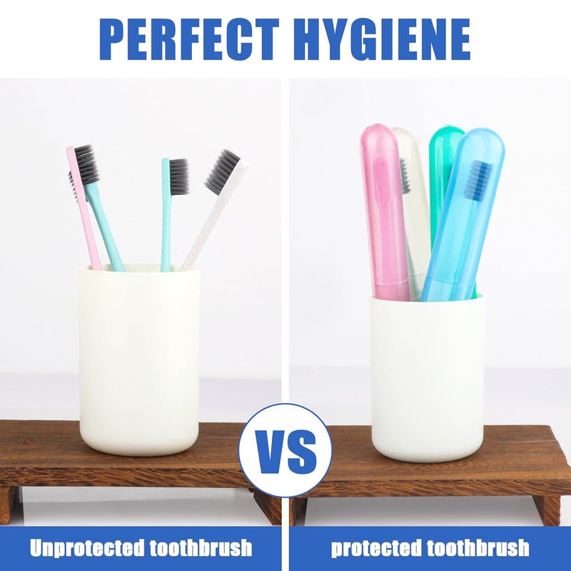 JOYUS Toothbrush Travel Case, Dust-Proof Portable Breathable Travel Clear Toothbrush Holder for Traveling, Camping, Home, School, Business, Toothbrush Travel Container, Random Color, Pack of 1 - Image 5