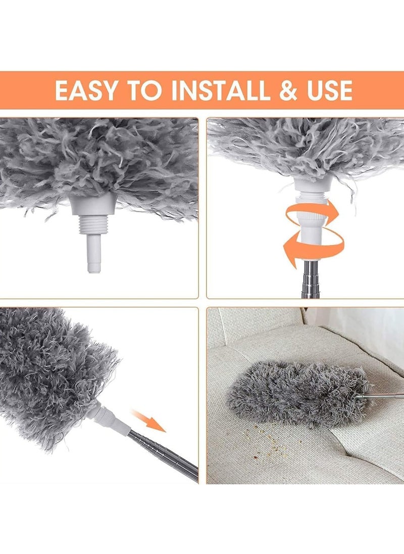 F.A.M.S - Extra Long Microfiber Duster Extension Pole (30 to 96 inches) Bendable, Washable, Feather Dusters for Cleaning Roof, Ceiling Fan, Blinds, Cobwebs - Image 1