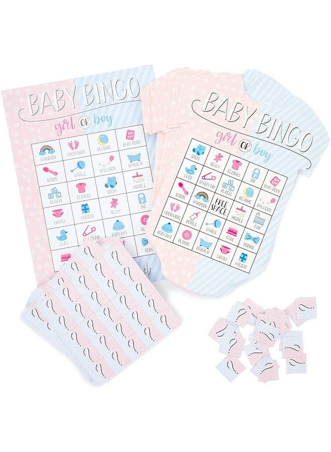 BLUE PANDA Gender Reveal Bingo Game Set, Party Supplies (38 Pieces) - Image 1
