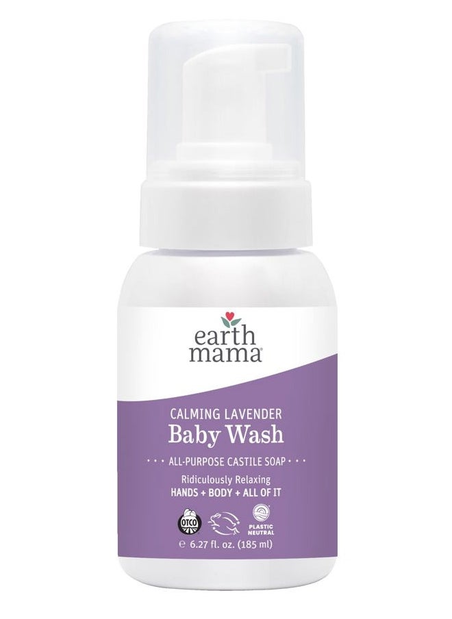 Earth Mama Calming Lavender Baby Wash Liquid Foaming Hand Soap, Organic All-Purpose Lavender Body Wash for Sensitive Skin, Castile Soap with Coconut Oil, Shea Butter, & Calendula (Packaging May Vary)  - Image 1