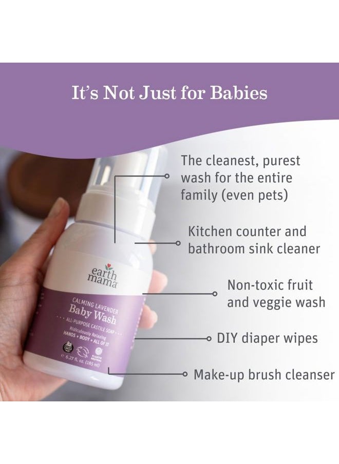 Earth Mama Calming Lavender Baby Wash Liquid Foaming Hand Soap, Organic All-Purpose Lavender Body Wash for Sensitive Skin, Castile Soap with Coconut Oil, Shea Butter, & Calendula (Packaging May Vary)  - Image 2