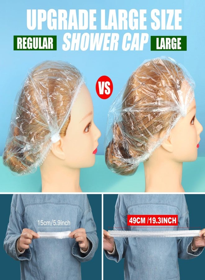 LEOBRO Individually Wrapped Disposable Shower Caps, 80pcs Large Plastic Shower Caps for Women Disposable, Plastic Hair Caps for Travel, Hotel Use, Travel Essentials for Women, 19.3 INCH - Image 3