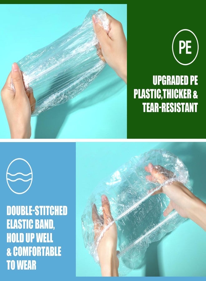 LEOBRO Individually Wrapped Disposable Shower Caps, 80pcs Large Plastic Shower Caps for Women Disposable, Plastic Hair Caps for Travel, Hotel Use, Travel Essentials for Women, 19.3 INCH - Image 4