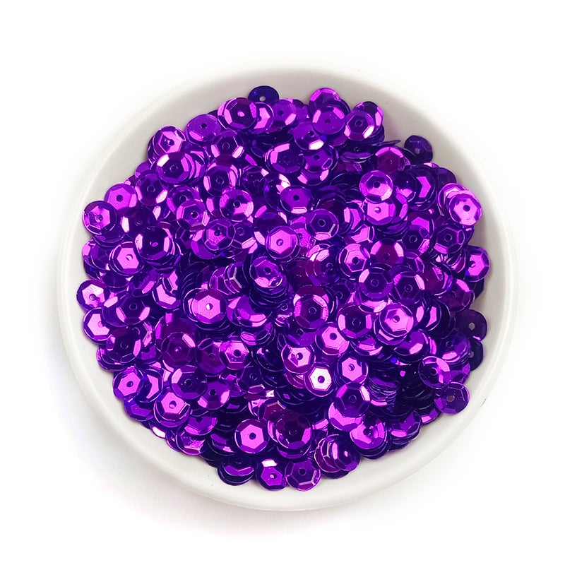 6mm Round Curved PVC Sequins for Sewing C19 Deep Lake Blue - Image 5
