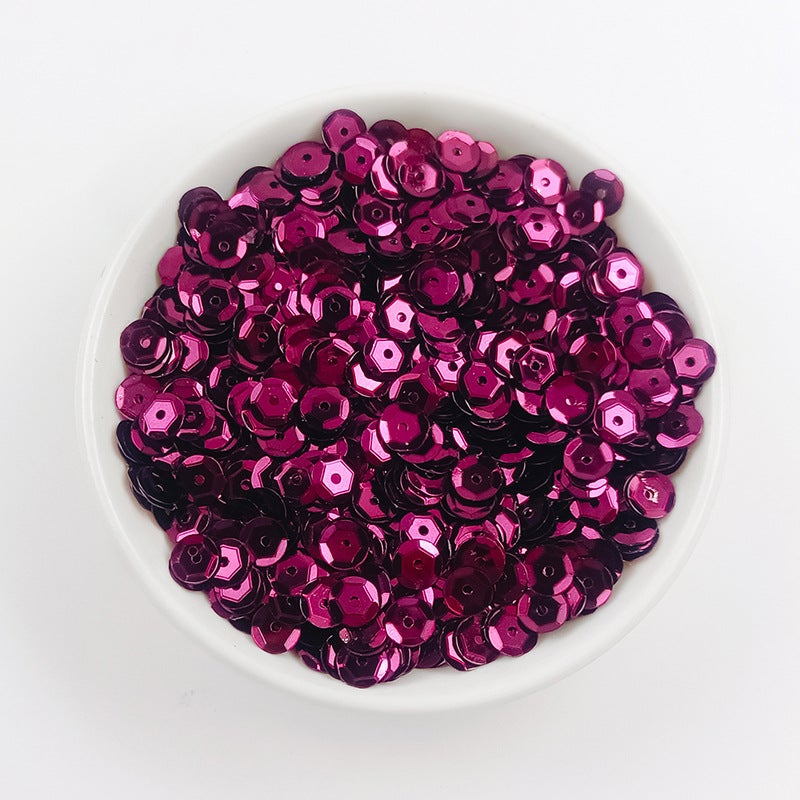 6mm Round Curved PVC Sequins for Sewing C19 Deep Lake Blue - Image 2