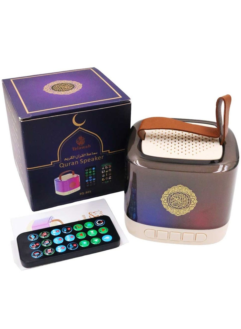 تلواح مكبر صوت قرآني صغير محمول، ملون، مزود بجهاز تحكم عن بعد، يدعم 16 صوتًا و18 لغة مع تطبيق ذكي. - Image 4
