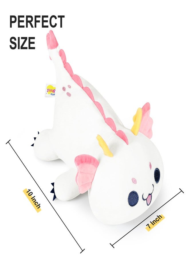 Onsoyours Chubby Dragon Stuffed Animal Adorable Plushies Soft Huggable Plush Pillow Kawaii Cute White Dragon Plushie Toy for Kids (White Dragon, 10") - Image 4
