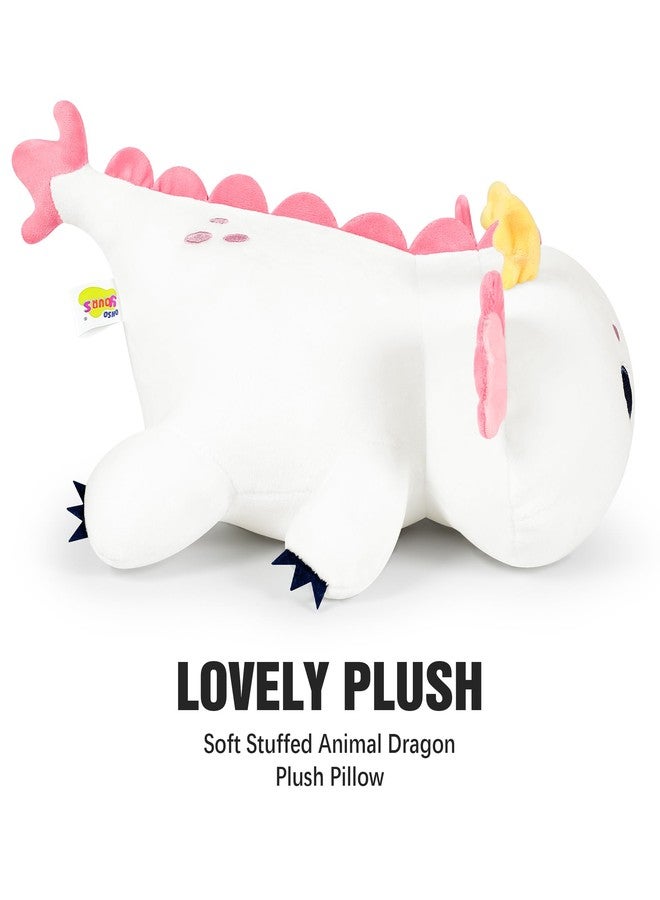 Onsoyours Chubby Dragon Stuffed Animal Adorable Plushies Soft Huggable Plush Pillow Kawaii Cute White Dragon Plushie Toy for Kids (White Dragon, 10") - Image 5