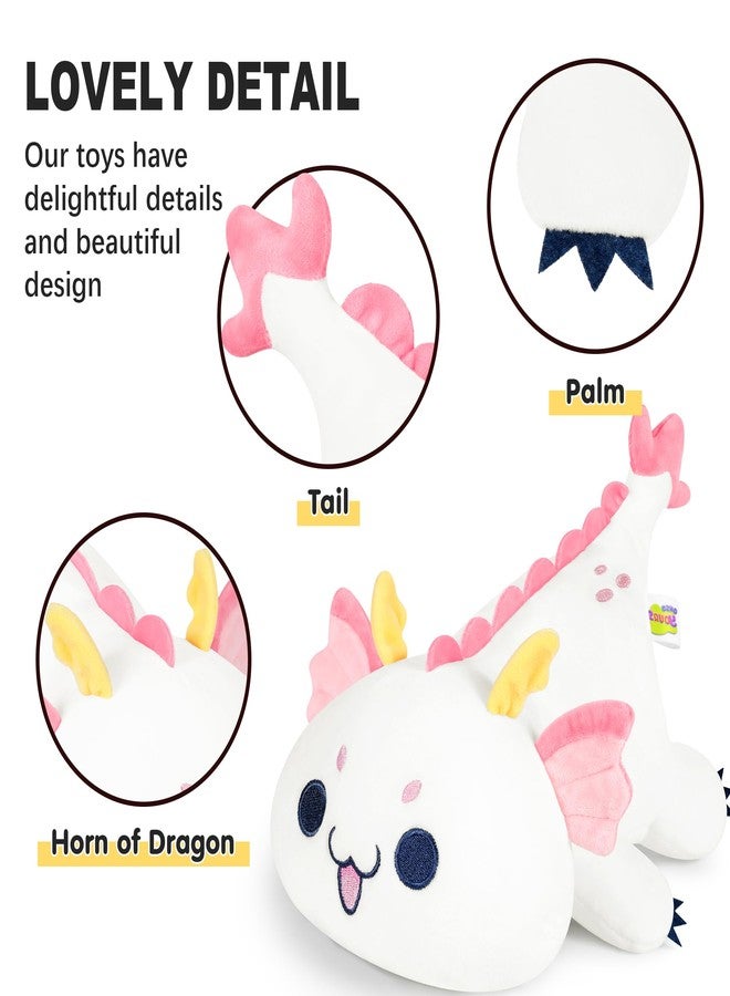 Onsoyours Chubby Dragon Stuffed Animal Adorable Plushies Soft Huggable Plush Pillow Kawaii Cute White Dragon Plushie Toy for Kids (White Dragon, 10") - Image 3