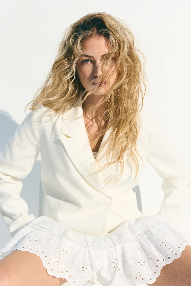 H&M Short linen-blend blazer