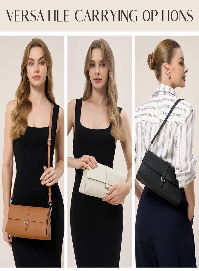 CHUNLI Genuine Leather Clutch Purses for Women Trendy Top-Handle Handbags & Crossbody Purse with 2 Adjustable Straps - Image 2