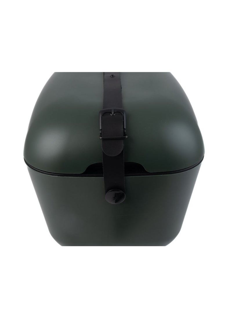 Polarbox Polarbox® 12 L Ice Box - Portable, Rigid Thermal Insulated Cooler Box, For Outdoor Beach Picnic, Party Drinks & Food Use - Storage Box - Limited Edition - Green Forest/ Black Cooler with Black Leather Strap - Image 3