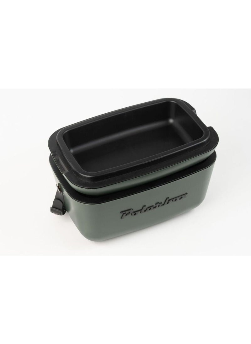 Polarbox Polarbox® 12 L Ice Box - Portable, Rigid Thermal Insulated Cooler Box, For Outdoor Beach Picnic, Party Drinks & Food Use - Storage Box - Limited Edition - Green Forest/ Black Cooler with Black Leather Strap - Image 2