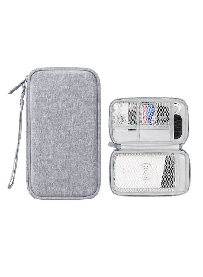 Bubm Power Bank Storage Bag For Xiaomi 2 Romoss Portable Charger Protective Case, Multi-functional Cable Organizer Box For Earphones And Digital Accessories, Grey - Image 1