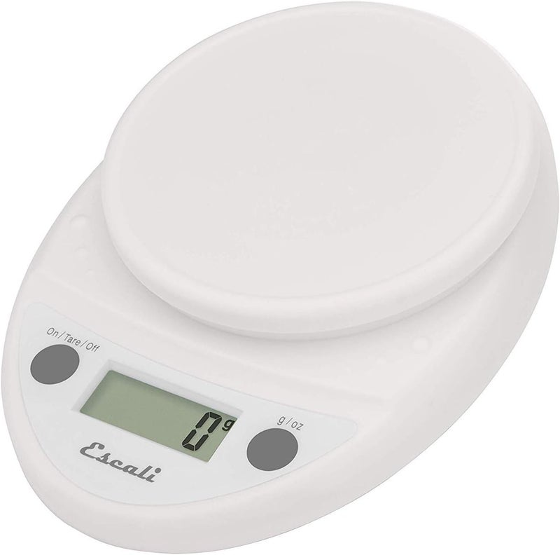 Escali Primo Digital Food Scale Multi-Functional Kitchen Scale and Baking Scale for Precise Weight Measuring and Portion Control, 8.5 x 6 x 1.5 inches, White - Image 1