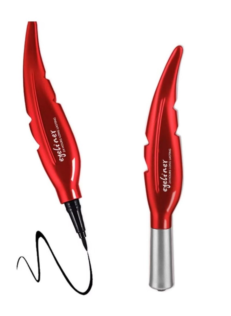 QIANXIU Waterproof Eyeliner 24h Long-Lasting, 2 Pcs - Black - Image 1