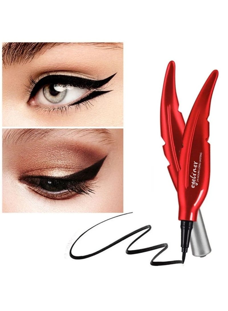 QIANXIU Waterproof Eyeliner 24h Long-Lasting, 2 Pcs - Black - Image 3