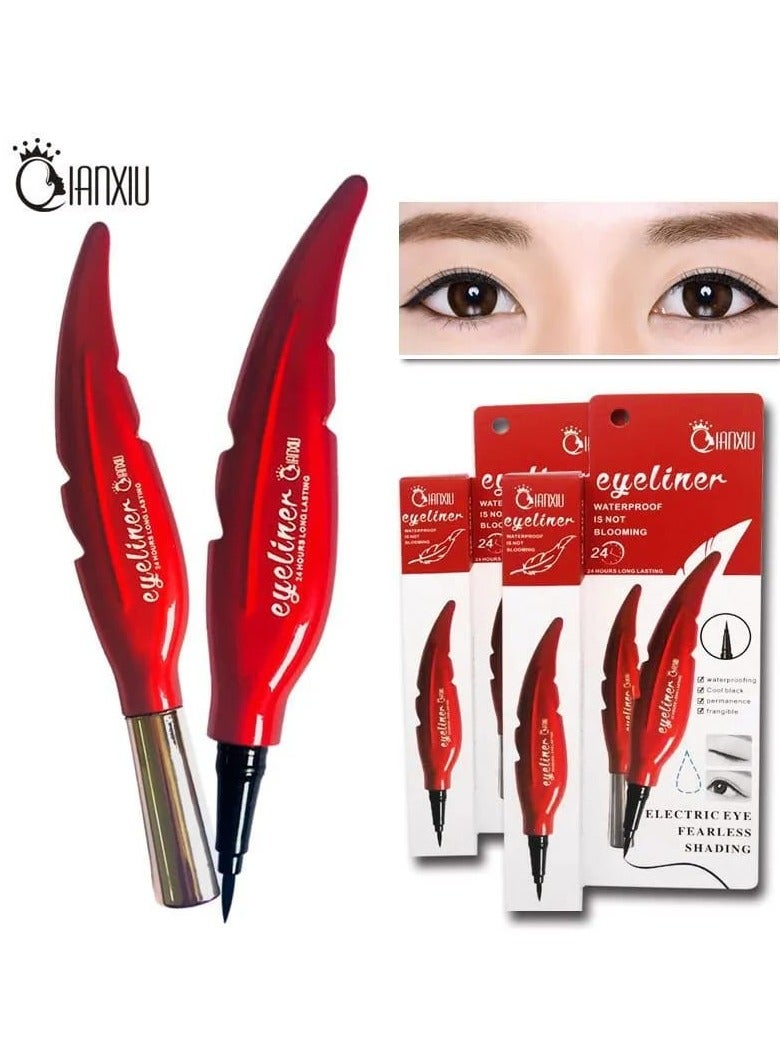 QIANXIU Waterproof Eyeliner 24h Long-Lasting, 2 Pcs - Black - Image 2