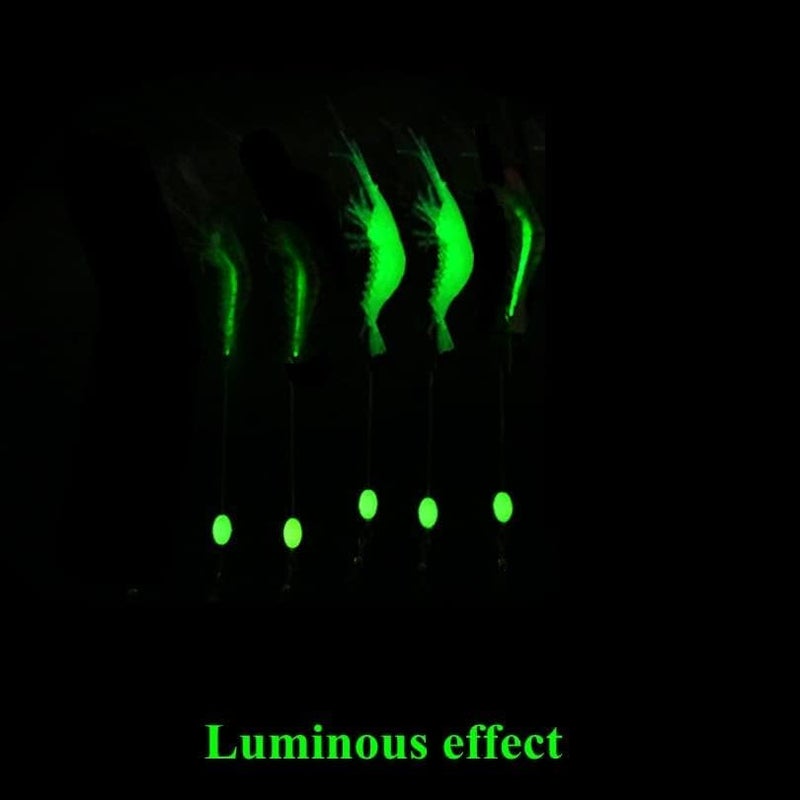 OriGlam 5pcs Soft Luminous Shrimp Lure Set for Fishing - Image 4