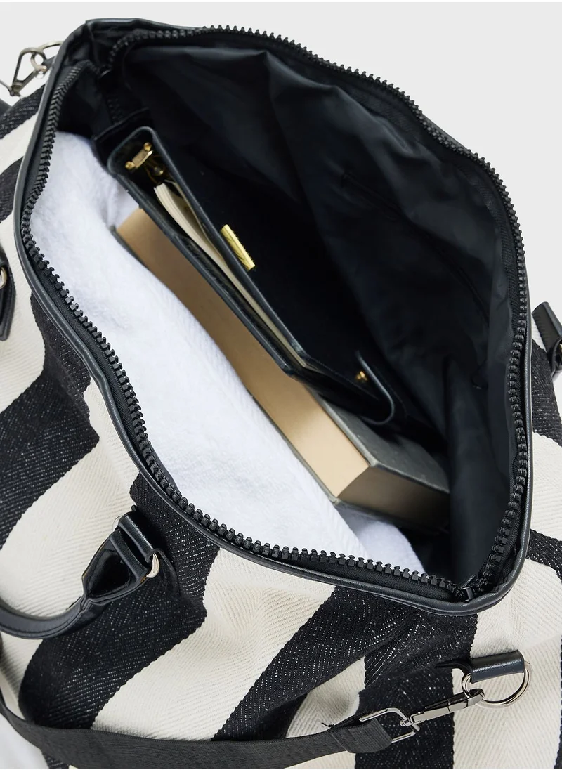 Seventy Five Striped Casual Duffle Bag