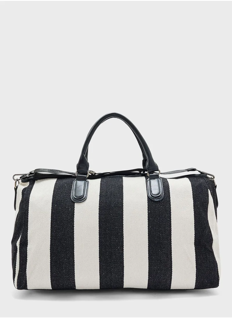 Seventy Five Striped Casual Duffle Bag