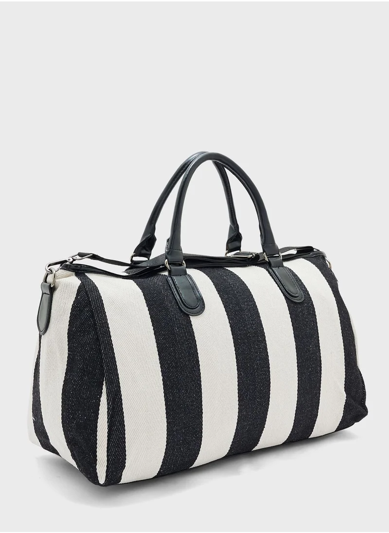 Seventy Five Striped Casual Duffle Bag