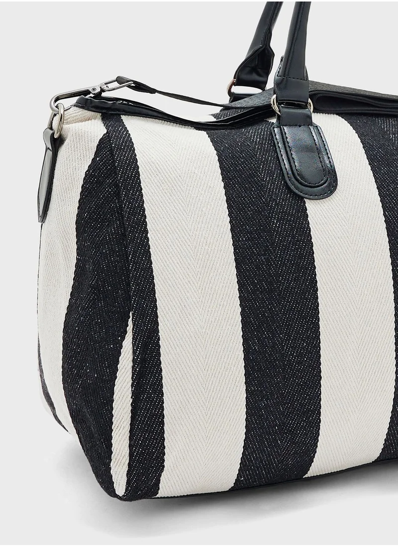 Seventy Five Striped Casual Duffle Bag