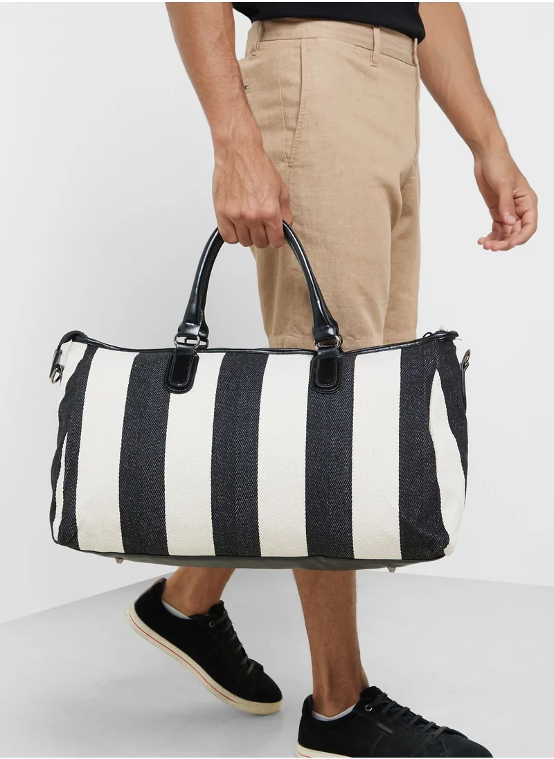 Seventy Five Striped Casual Duffle Bag