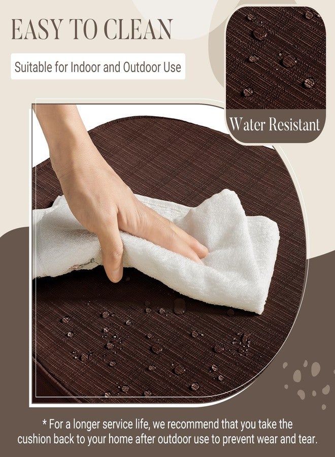 Basic Beyond Chair Cushions for Dining Chairs, D-Shaped Kitchen Chair Cushions with Ties Set of 6, 2.5" Thick Seat Cushions for Dining Room/Kitchen Chairs, 17" x 16", Brown - Image 4