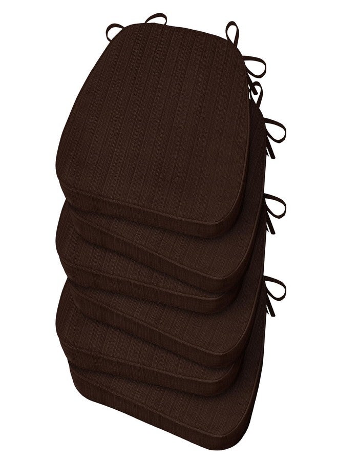 Basic Beyond Chair Cushions for Dining Chairs, D-Shaped Kitchen Chair Cushions with Ties Set of 6, 2.5" Thick Seat Cushions for Dining Room/Kitchen Chairs, 17" x 16", Brown - Image 1