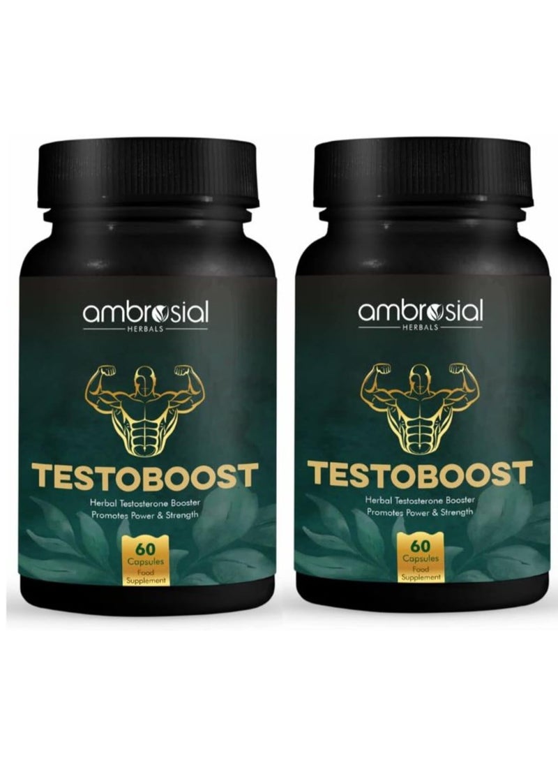 أمبروسيال Testoboost العشبية التيستوستيرون الداعم يعزز القوة والقوة، حزمة من 2  - Image 1