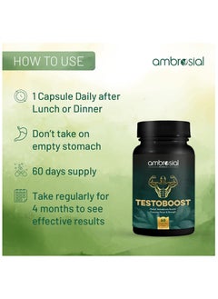 ambrosial Testoboost Herbal Testosterone Booster Promotes Power And Strength Pack Of 2  - Image 5