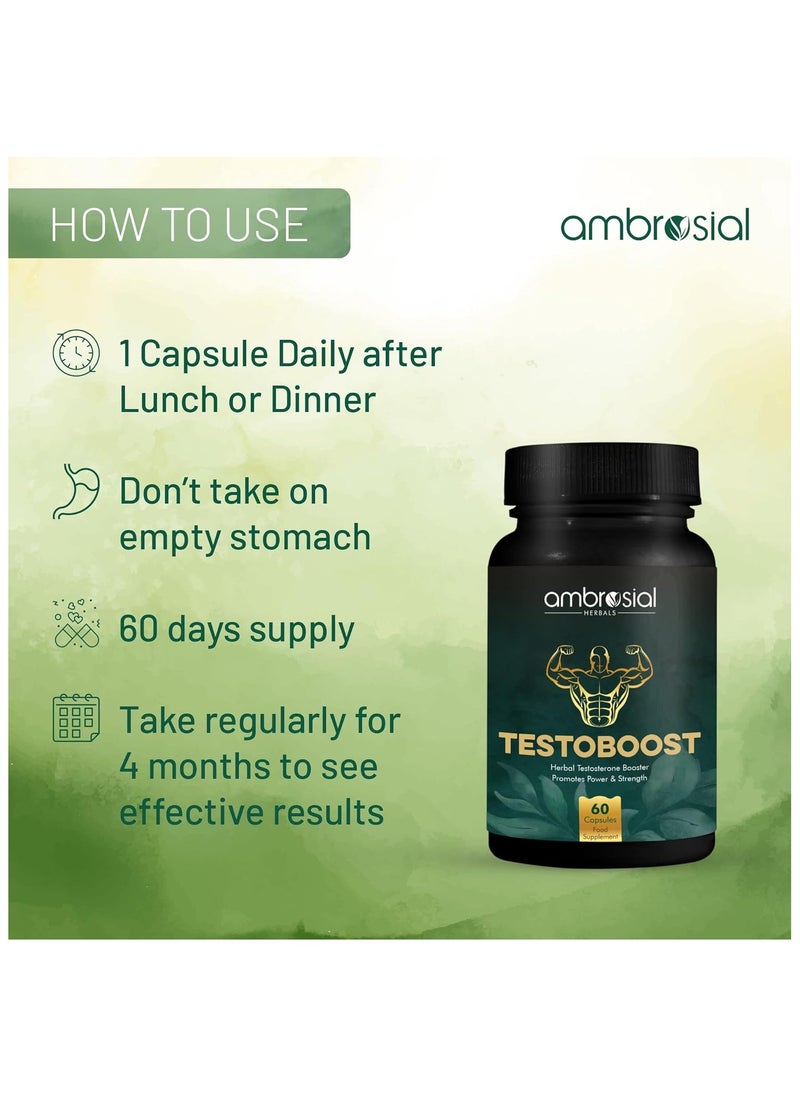 أمبروسيال Testoboost العشبية التيستوستيرون الداعم يعزز القوة والقوة، حزمة من 2  - Image 5