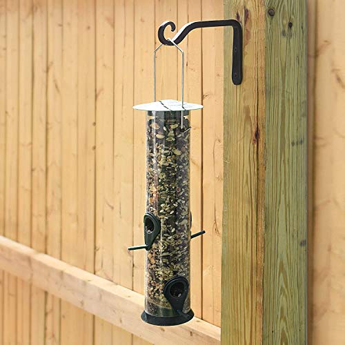 ecofynd 2 Pack Metal Wall Hook Hanging Plant Bracket | Decorative Straight Plant Hanger for Pots, Bird Feeders, Planters, Lanterns, Cotton, Wind Chimes Indoor Outdoor, Black - Image 2