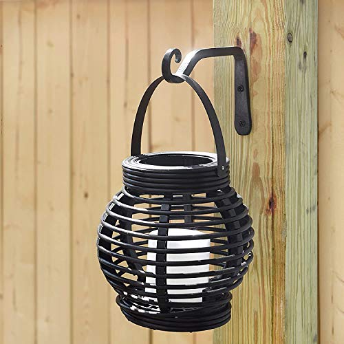 ecofynd 2 Pack Metal Wall Hook Hanging Plant Bracket | Decorative Straight Plant Hanger for Pots, Bird Feeders, Planters, Lanterns, Cotton, Wind Chimes Indoor Outdoor, Black - Image 4