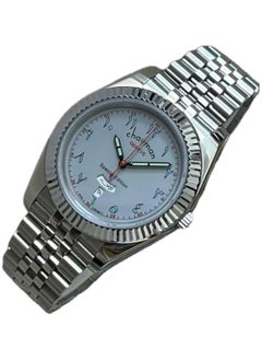 Chairman GENEVE Men's Silver Stainless Steel Wrist Watch, Day/Date with White Dial and Arabic Numbers  - Image 2