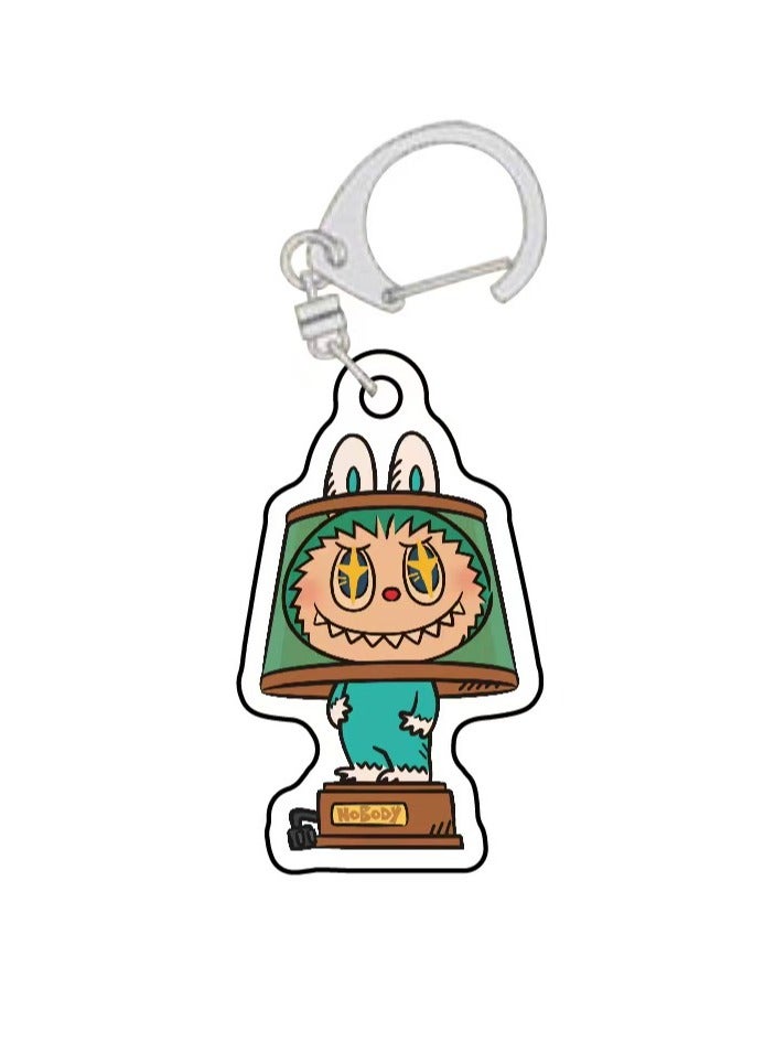 Generic LABUBU Acrylic Keychain Quirky Monster Double-Sided Cartoon Charm Accessories for Backpacks, Luggage & Gift Decor 