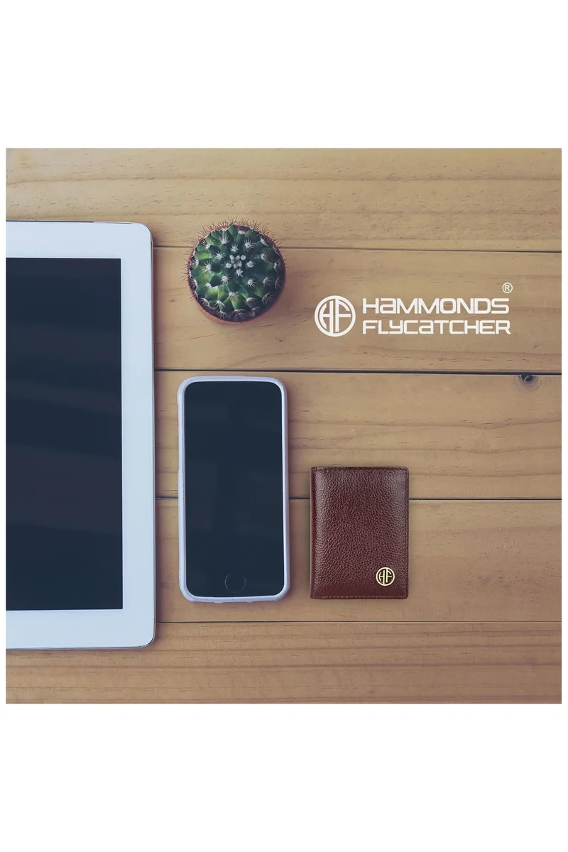 Hammonds Flycatcher  Leather Card Holder Wallet for Man & Women, RFID Protected ATM/Credit Card Holder Wallet for Men with 6 Slots, Gift for Men,Women, Father, Husband, Boyfriend  | Best Price UAE