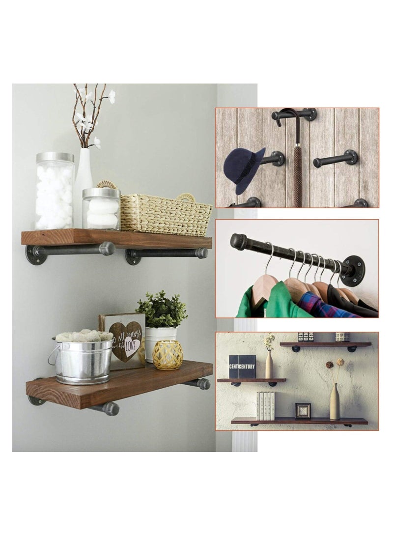 Black Floor with Threaded Hole, Malleable Iron Pipe for Industrial Vintage Style, DIY Project, Shelving Decoration, Furniture, 4PCS (1 Inch) - Image 1