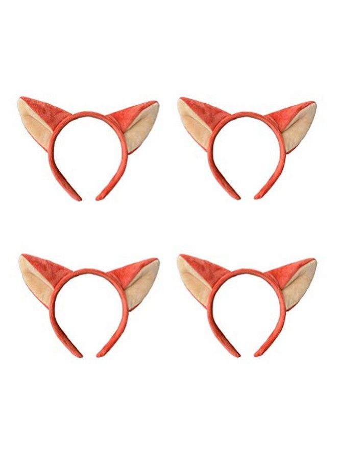 Lurrose 4 قطع طوق رأس آذان ثعلب لطيف كبير أذني حيوان حلقة شعر لمهرجان حفلة عيد الميلاد - Image 1