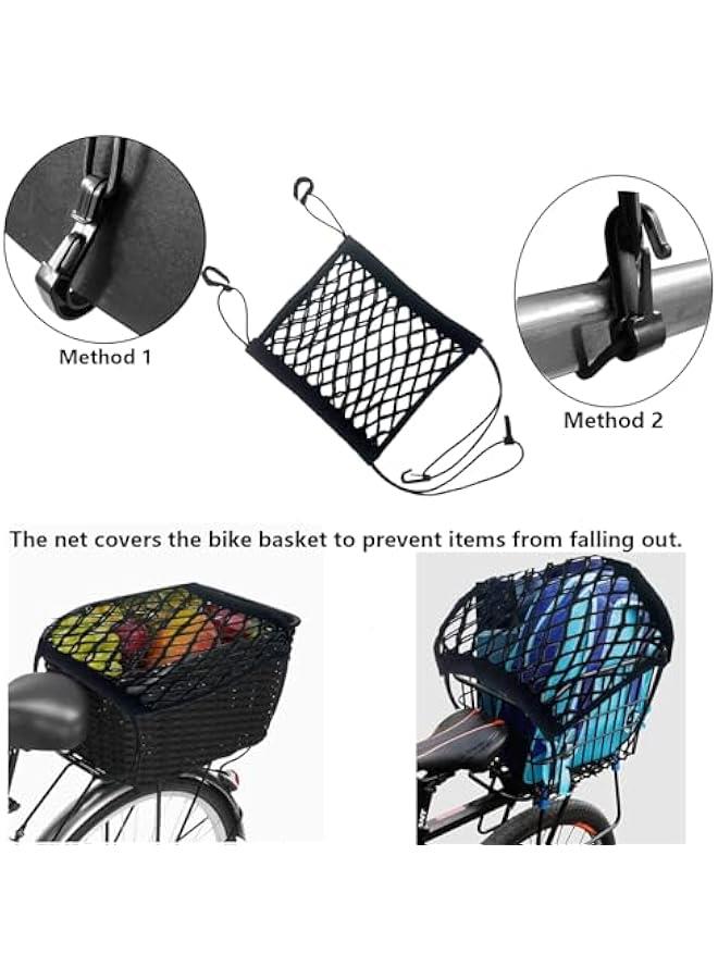 MOXO 2  Upgrade Cargo Net for Motorcycle Helmet Storage, 11X9.8 HighElastic Double Layer Bungee Net Organizer Luggage Net with Hooks for Motorbike EBike Trike Bicycle11x9.8 Inch - Image 2
