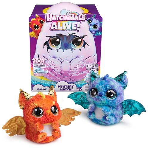 Hatchimals Alive Mystery Hatch Draggle Surprise Interactive Toy Egg with Mist Lights Sounds Styles May Vary Kids Toys for Girls Boys - Image 1