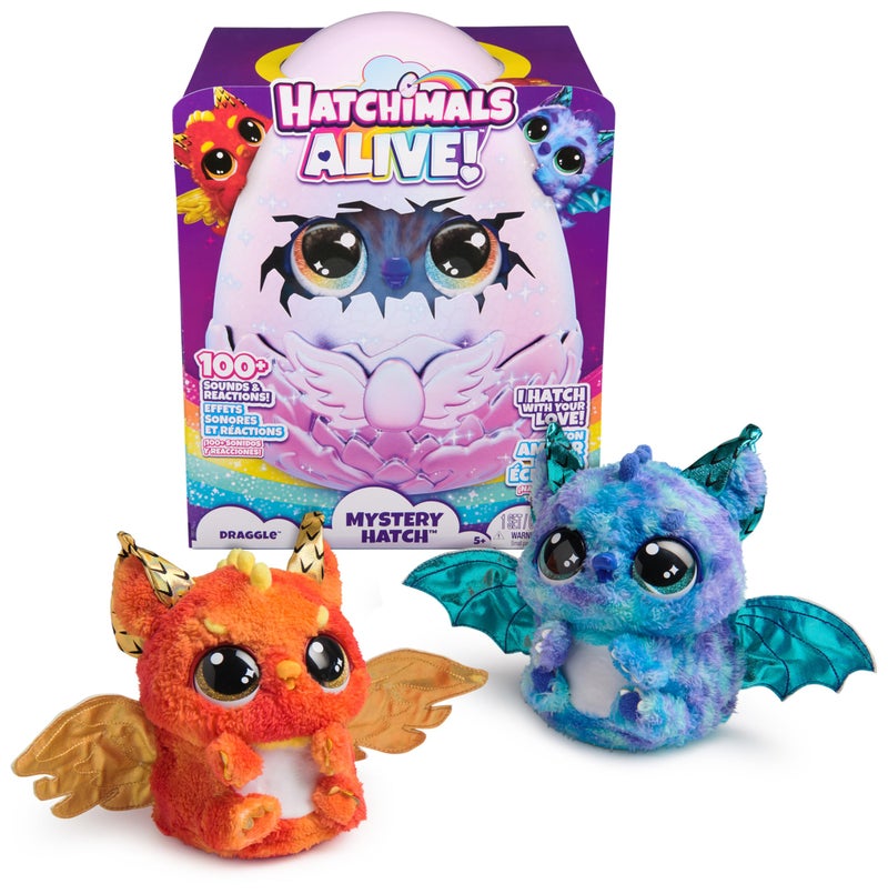 Hatchimals Alive Mystery Hatch Draggle Surprise Interactive Toy Egg with Mist Lights Sounds Styles May Vary Kids Toys for Girls Boys - Image 2