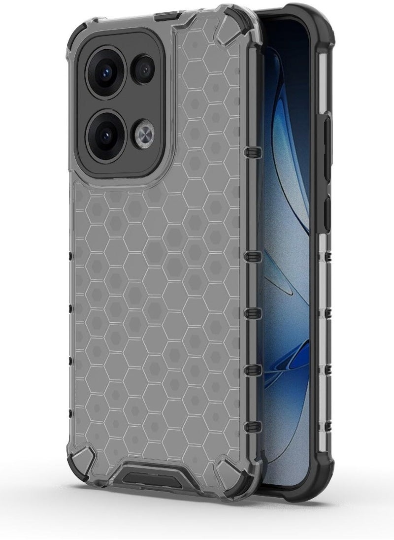 Generic Case Cover Honeycomb Case Shockproof Camera Protection Cover Compatible with Oppo Reno 13 5G (Grey & Black)  - Image 1