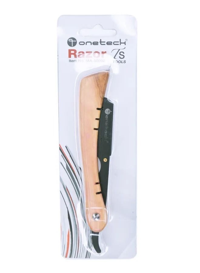 Onetech ماكينة حلاقة بمقبض خشبي| أسود - Image 1